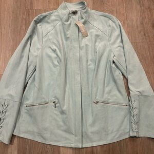 New with tags Chico's Soft Blue Blazer with Zippered Pockets